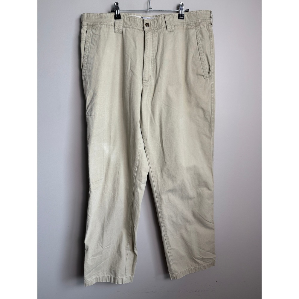 Columbia Mens Greenish Beige Utility Pants 38 Gorpcore Hiking Outdoor Rugged